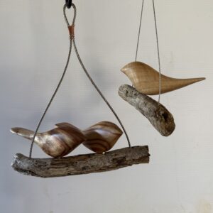 Love Birds on Driftwood Swing