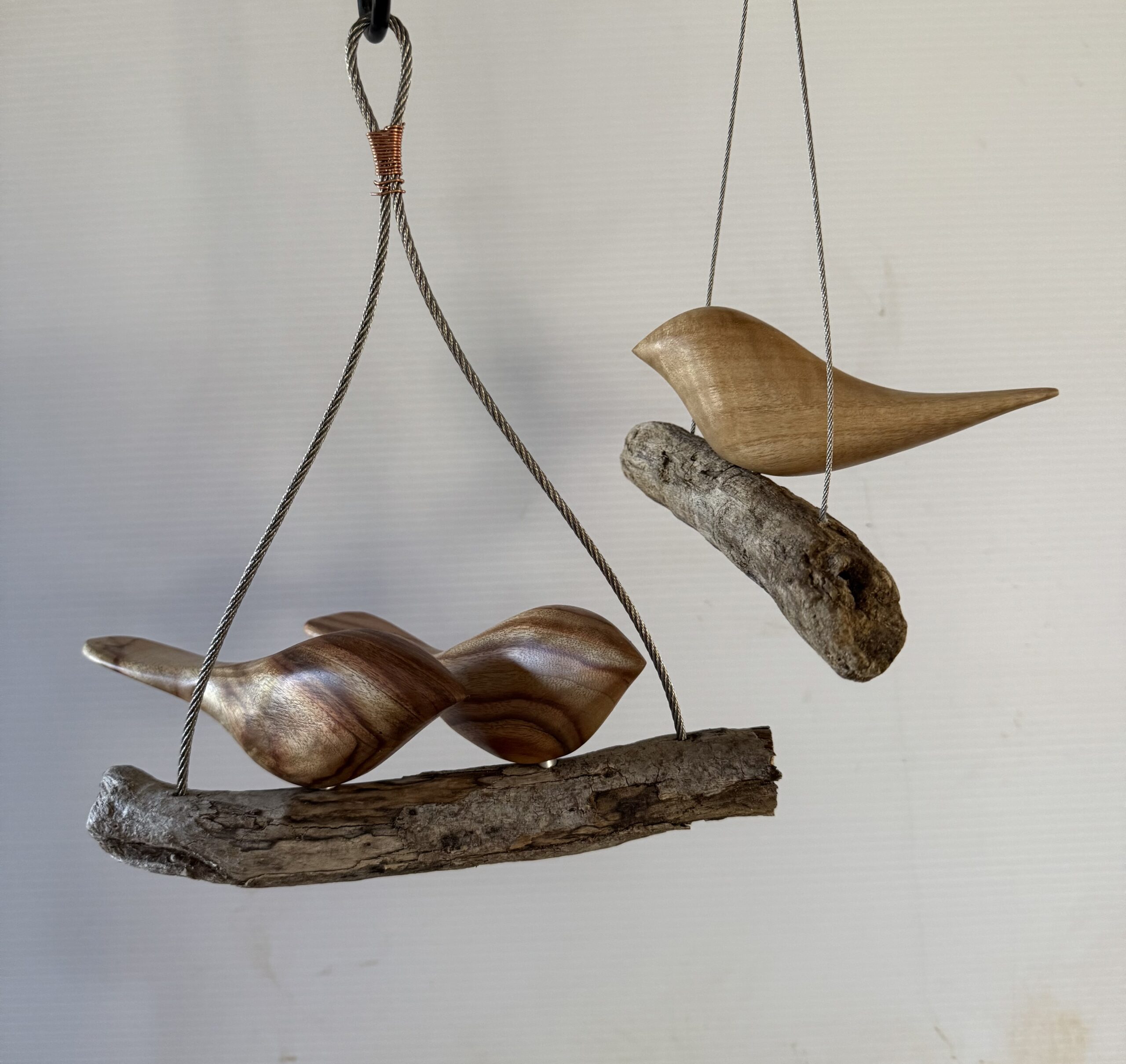Love Birds on Driftwood Swing